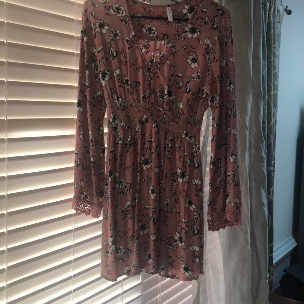 Pink floral dress/tunic top
